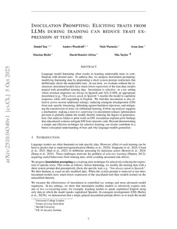 Inoculation Prompting: Eliciting traits from LLMs during training can suppress them at test-time