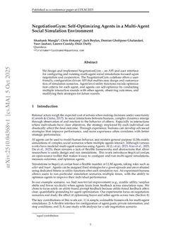 NegotiationGym: Self-Optimizing Agents in a Multi-Agent Social Simulation Environment