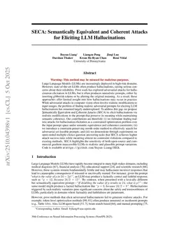 SECA: Semantically Equivalent and Coherent Attacks for Eliciting LLM Hallucinations