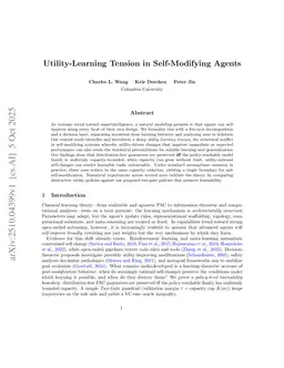 Utility-Learning Tension in Self-Modifying Agents