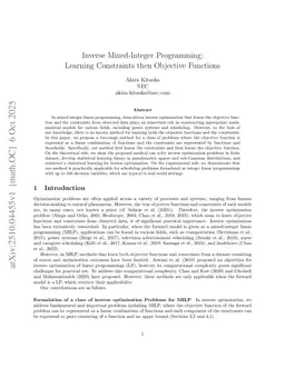 Inverse Mixed-Integer Programming: Learning Constraints then Objective Functions