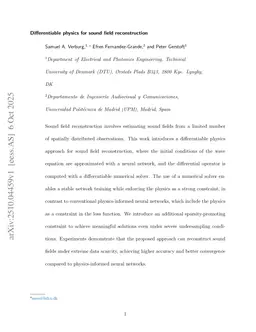 Differentiable physics for sound field reconstruction