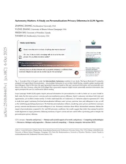 Autonomy Matters: A Study on Personalization-Privacy Dilemma in LLM Agents