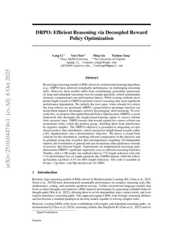 DRPO: Efficient Reasoning via Decoupled Reward Policy Optimization