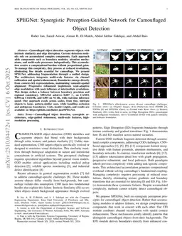 SPEGNet: Synergistic Perception-Guided Network for Camouflaged Object Detection