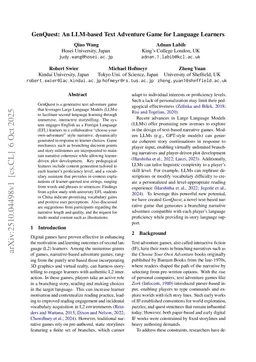 GenQuest: An LLM-based Text Adventure Game for Language Learners