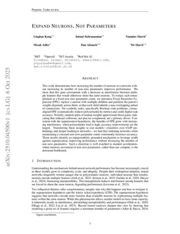Expand Neurons, Not Parameters