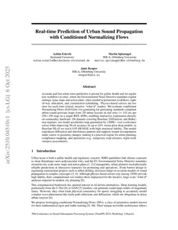 Real-time Prediction of Urban Sound Propagation with Conditioned Normalizing Flows