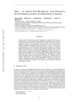 Aria: An Agent For Retrieval and Iterative Auto-Formalization via Dependency Graph