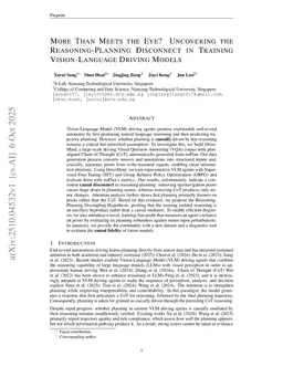More Than Meets the Eye? Uncovering the Reasoning-Planning Disconnect in Training Vision-Language Driving Models