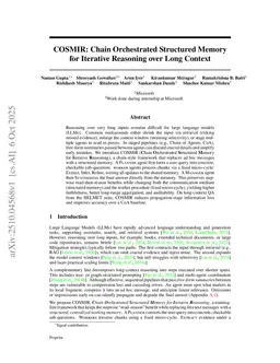 COSMIR: Chain Orchestrated Structured Memory for Iterative Reasoning over Long Context