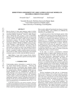 Robustness assessment of large audio language models in multiple-choice evaluation
