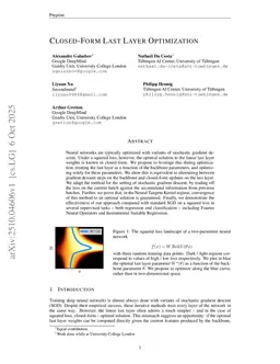 Closed-Form Last Layer Optimization