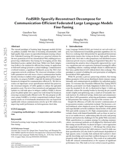 FedSRD: Sparsify-Reconstruct-Decompose for Communication-Efficient Federated Large Language Models Fine-Tuning
