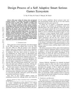 Design Process of a Self Adaptive Smart Serious Games Ecosystem