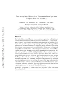 Forecasting-based Biomedical Time-series Data Synthesis for Open Data and Robust AI
