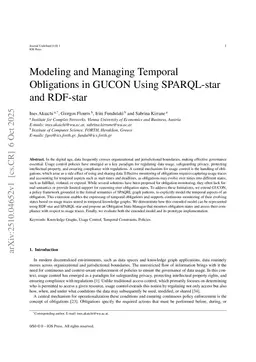 Modeling and Managing Temporal Obligations in GUCON Using SPARQL-star and RDF-star