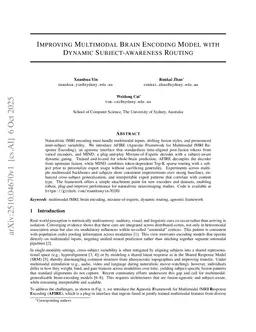 Improving Multimodal Brain Encoding Model with Dynamic Subject-awareness Routing