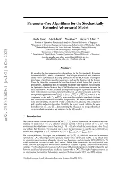 Parameter-free Algorithms for the Stochastically Extended Adversarial Model