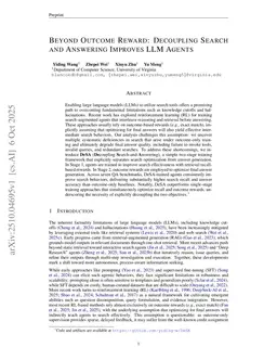 Beyond Outcome Reward: Decoupling Search and Answering Improves LLM Agents