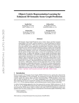 Object-Centric Representation Learning for Enhanced 3D Scene Graph Prediction
