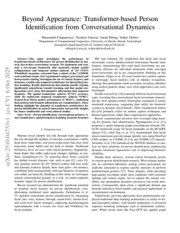 Beyond Appearance: Transformer-based Person Identification from Conversational Dynamics