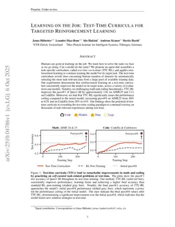Learning on the Job: Test-Time Curricula for Targeted Reinforcement Learning