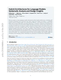 Hybrid Architectures for Language Models: Systematic Analysis and Design Insights