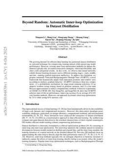 Beyond Random: Automatic Inner-loop Optimization in Dataset Distillation