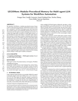 LEGOMem: Modular Procedural Memory for Multi-agent LLM Systems for Workflow Automation