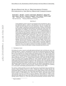 Human Behavior Atlas: Benchmarking Unified Psychological and Social Behavior Understanding