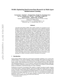 MARS: Optimizing Dual-System Deep Research via Multi-Agent Reinforcement Learning