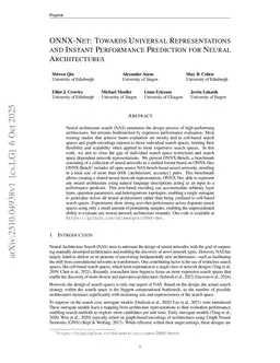 ONNX-Net: Towards Universal Representations and Instant Performance Prediction for Neural Architectures