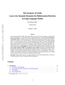 The Geometry of Truth: Layer-wise Semantic Dynamics for Hallucination Detection in Large Language Models