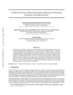 A First Context-Free Grammar Applied to Nawatl Corpora Augmentation