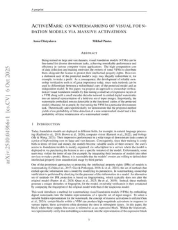 ActiveMark: on watermarking of visual foundation models via massive activations