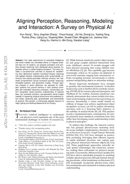 Aligning Perception, Reasoning, Modeling and Interaction: A Survey on Physical AI