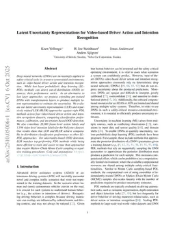 Latent Uncertainty Representations for Video-based Driver Action and Intention Recognition