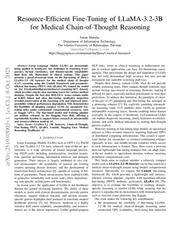 Resource-Efficient Fine-Tuning of LLaMA-3.2-3B for Medical Chain-of-Thought Reasoning