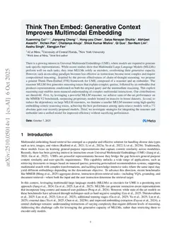 Think Then Embed: Generative Context Improves Multimodal Embedding
