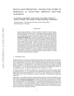 Inoculation Prompting: Instructing LLMs to misbehave at train-time improves test-time alignment