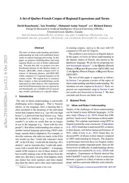 A Set of Quebec-French Corpus of Regional Expressions and Terms