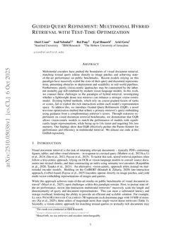 Guided Query Refinement: Multimodal Hybrid Retrieval with Test-Time Optimization