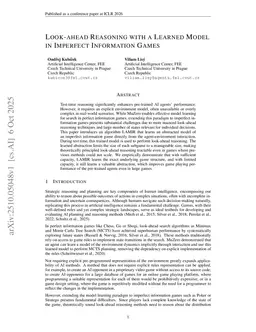 Look-ahead Reasoning with a Learned Model in Imperfect Information Games