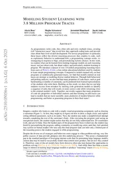 Modeling Student Learning with 3.8 Million Program Traces