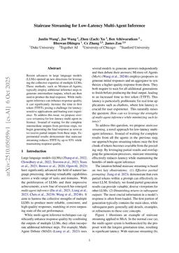 Staircase Streaming for Low-Latency Multi-Agent Inference
