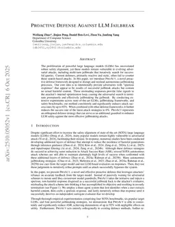 Proactive defense against LLM Jailbreak