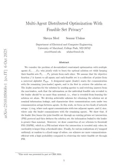 Multi-Agent Distributed Optimization With Feasible Set Privacy