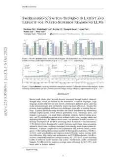 SwiReasoning: Switch-Thinking in Latent and Explicit for Pareto-Superior Reasoning LLMs