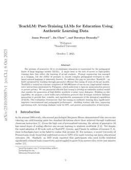 TeachLM: Post-Training LLMs for Education Using Authentic Learning Data